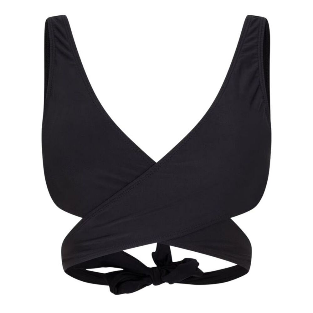Brave Soul Womens/Ladies Wrap Front Bikini Top / Black
